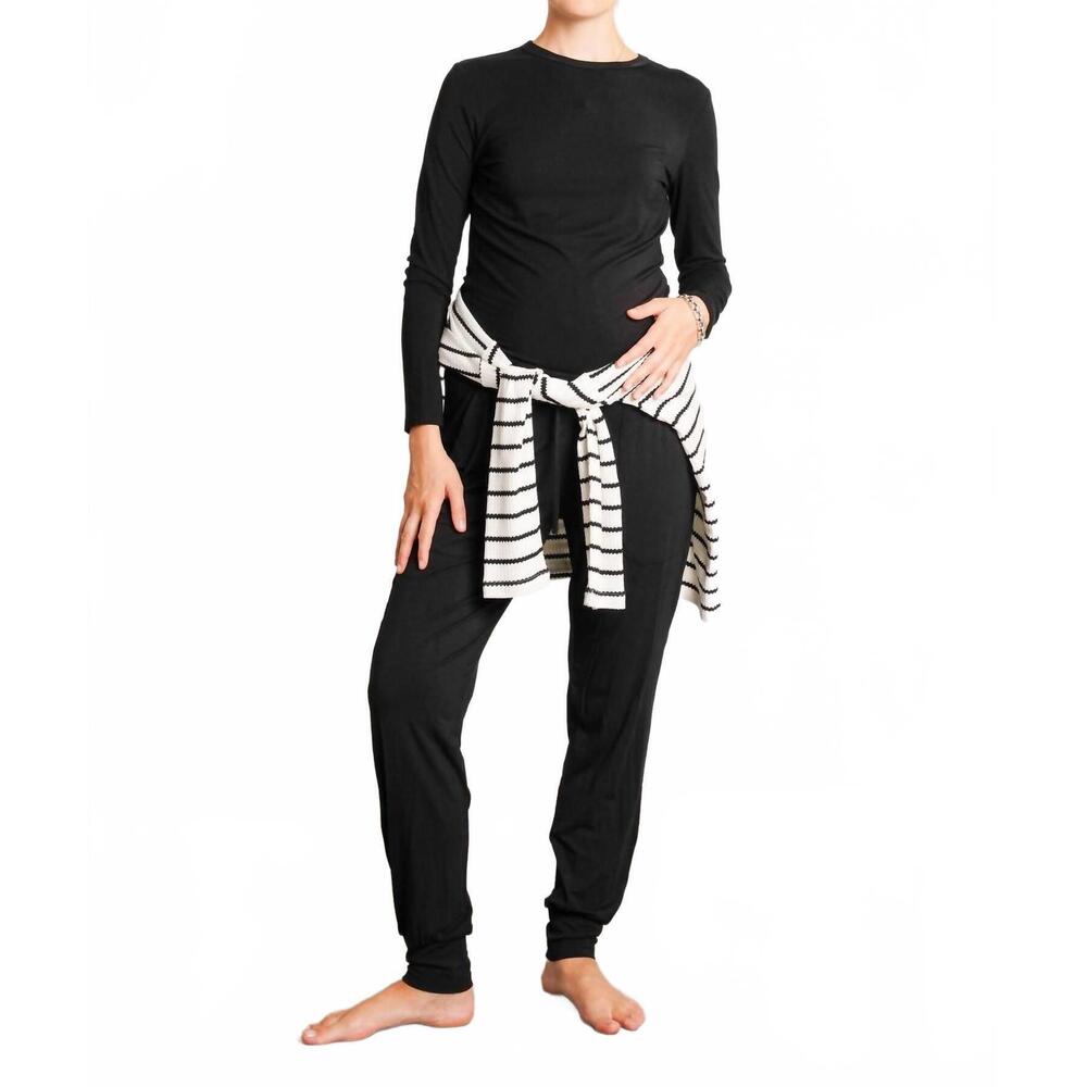 NEW NOM MATERNITY liv long sleeve tee in black